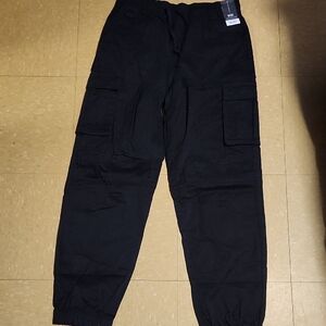 No Boundaries Black Cargo Pants with Jogger Cuffs
